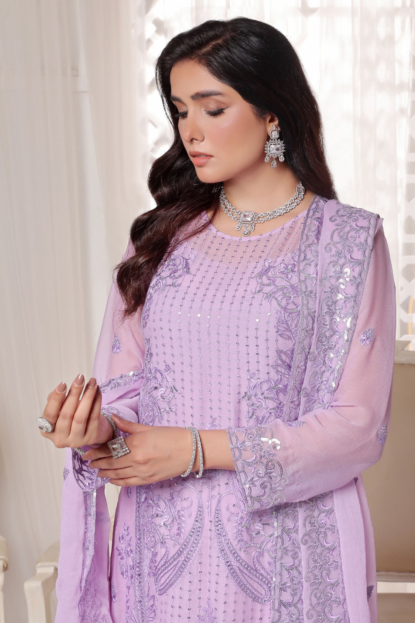 Myra By Soghat Stitched 3 Piece Luxury Emb Chiffon Collection'2025-Myra-03-Lilac
