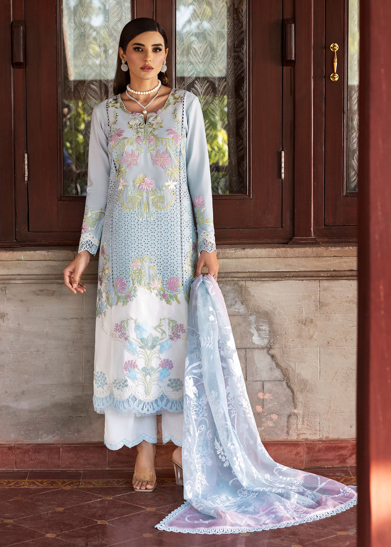 Bloom By Saira Shakira Unstitched 3 Piece Luxury Lawn Suit-04-B-Lotus Reverie