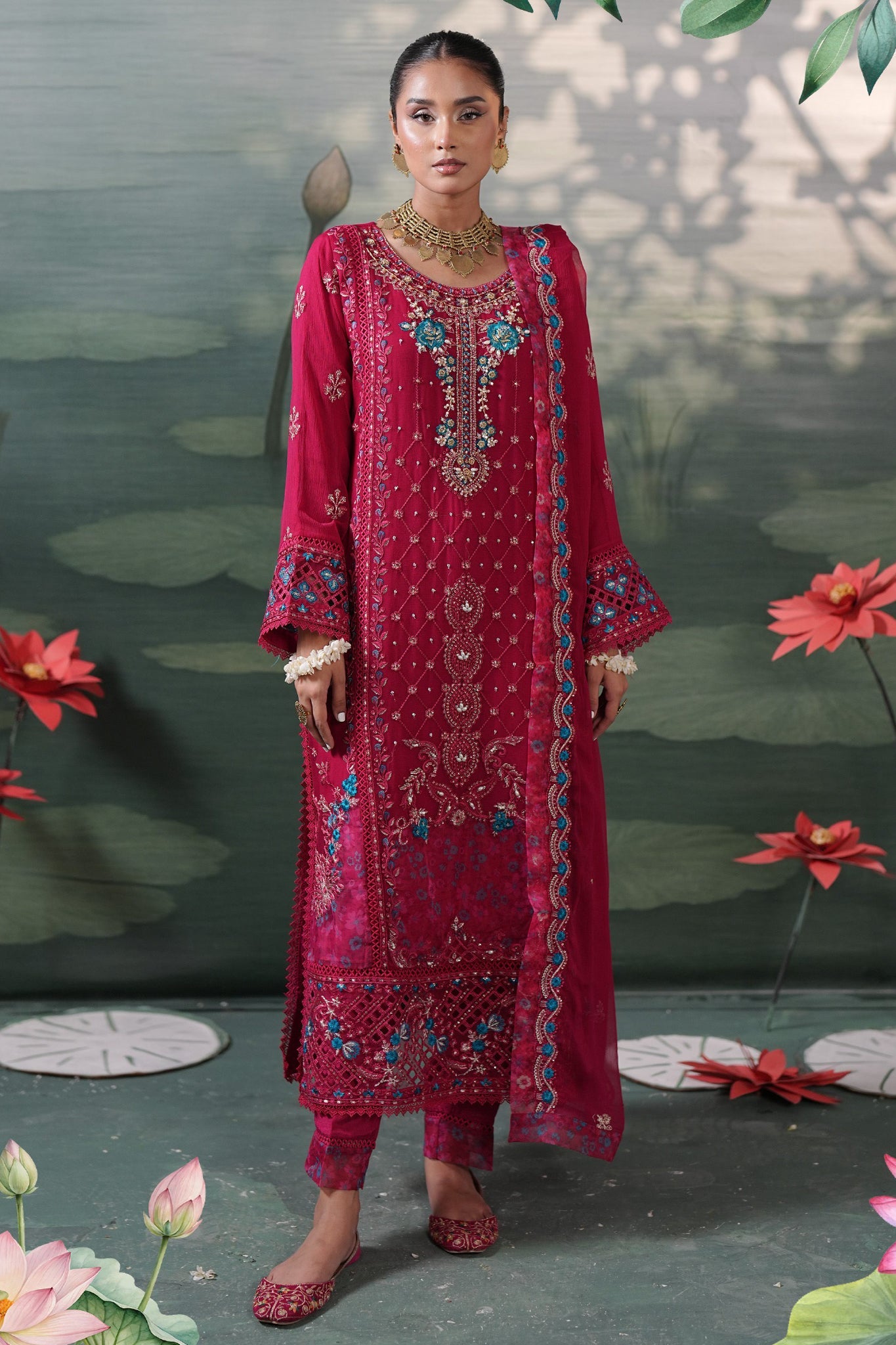 Silvana By Guzel Stitched 3 Piece Luxury Chiffon Collection'2025-04-Sera