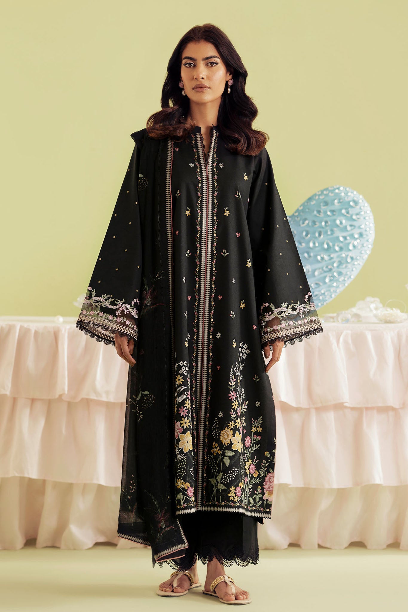 Daffodils By Seran Unstitched 2 Piece Lawn Suit-04-Siya