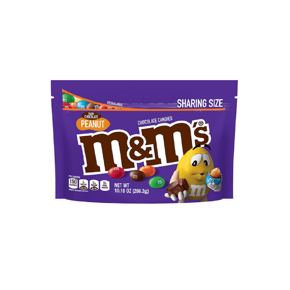 M&ms Peanut Dark Chocolate Pouch 266.5gm - Snapcart.pk