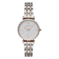 EMPORIO ARMANI Gianni T-Bar Two-Tone Stainless Steel Silver Dial Quartz Watch for Ladies - AR11293