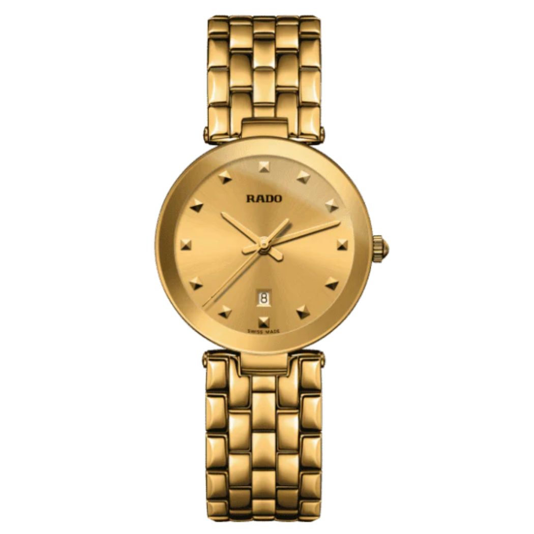 RADO Yellow Gold Stainless Steel Yellow Gold Dial Quartz Watch for Gents- R48868253