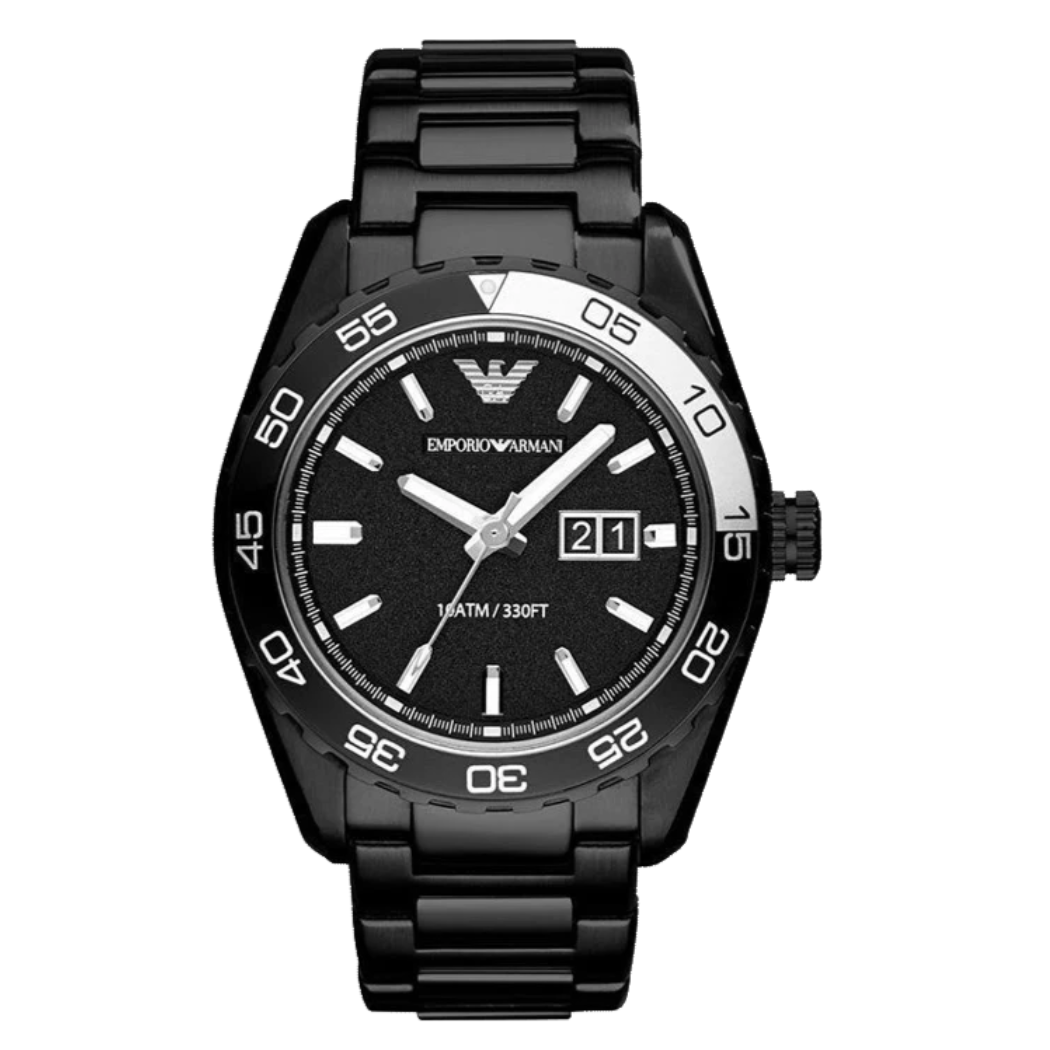EMPORIO ARMANI Sportivo Black Stainless Steel Black Dial Quartz Watch for Gents - AR6049