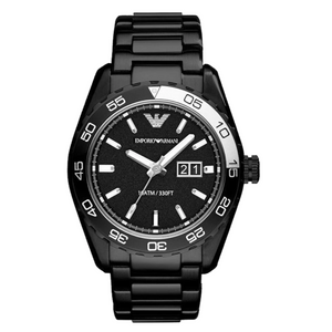 EMPORIO ARMANI Sportivo Black Stainless Steel Black Dial Quartz Watch for Gents - AR6049