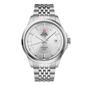 Swiss Military Silver Stainless Steel Silver Dial Quartz Watch for Gents - SM34104.02