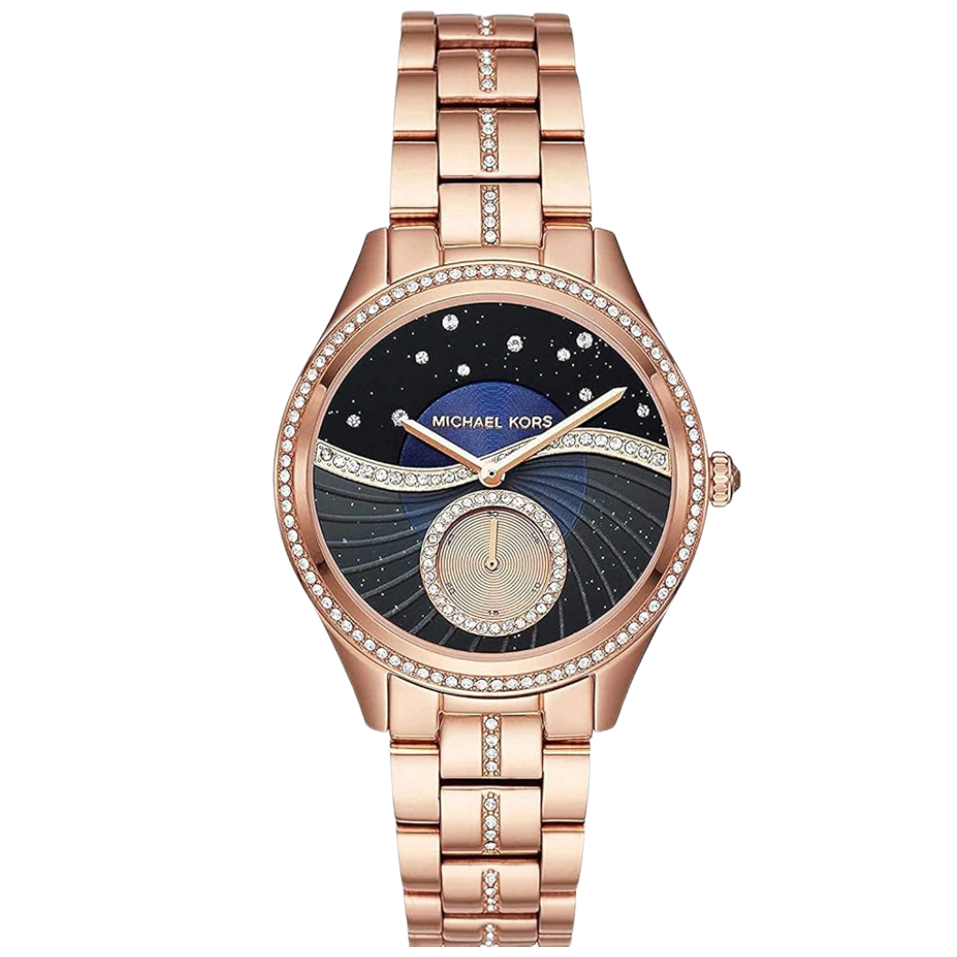 Michael Kors Lauryn Crystal Rose Gold Stainless Steel Multicolour Dial Quartz Watch for Ladies - MK3723