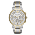 EMPORIO ARMANI Dress Two-Tone Stainless Steel Silver Dial Quartz Watch for Gents - AR11076