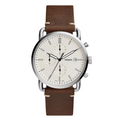 Fossil Commuter Brown Leather Strap Beige Dial Chronograph Quartz Watch for Gents - FS5402
