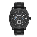 Fossil Machine Black Stainless Steel Black Dial Chronograph Quartz Watch for Gents - FS4552