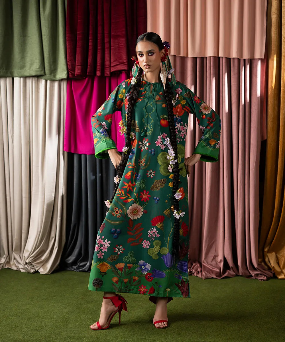 Print Therapy By Mazil Stitched Kaftan Suit-Petunia