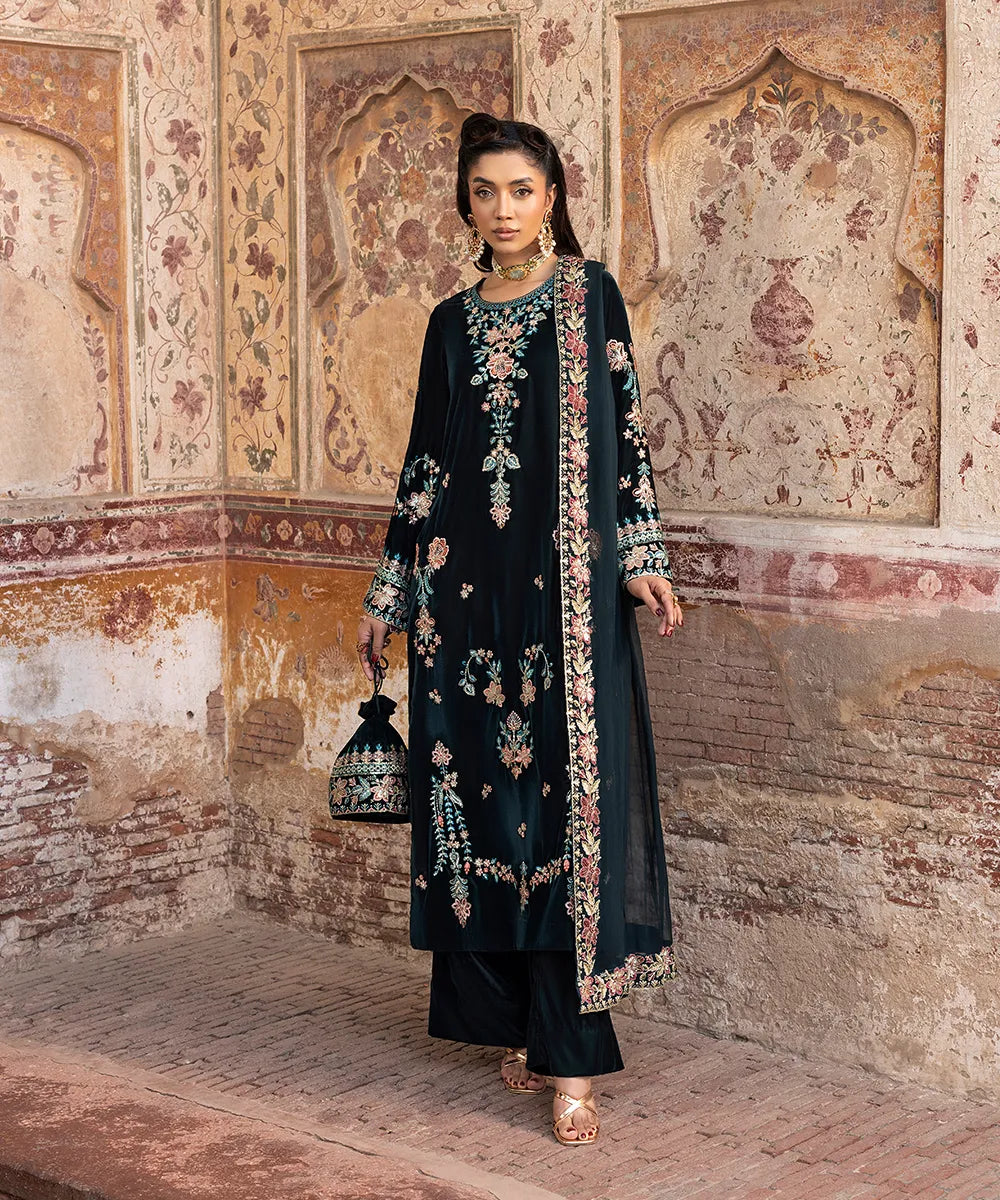 Makhmal By Mazil Stitched 3 Piece Formals Suit-Dastak