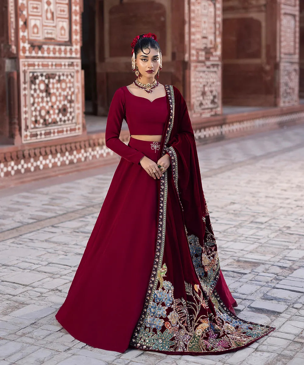 Makhmal By Mazil Stitched 3 Piece Formals Suit-Nirmila Pishwas