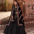 Makhmal By Mazil Stitched 3 Piece Formals Suit-Kala Gulab Pishwas