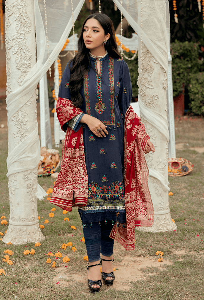 Sunehri Shaam By Al Zohaib Embroidered Jacquard Unstitched 3 Piece (04)