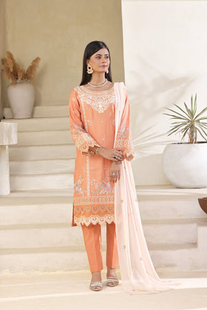 Dressline Meher  Stitched 3 Piece Emb Self Lawn Jacquard Collection