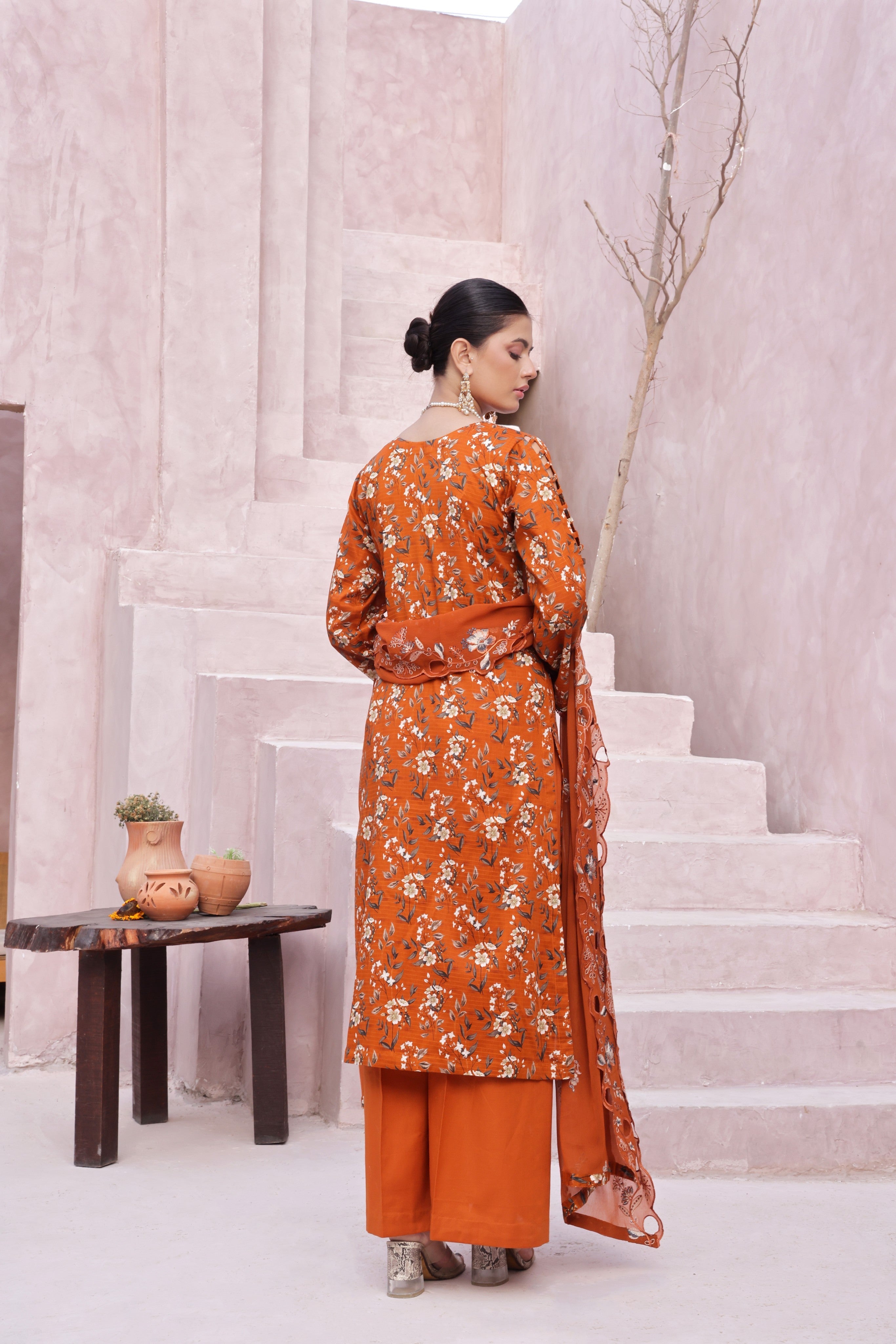 Dressline Cocktail UnStitched 3 Piece Premium Heavy Chikankari  Cutwork Emb Bana Dora Digital Printed Lawn Collection