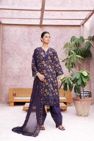 Dressline Cocktail UnStitched 3 Piece Premium Heavy Chikankari  Cutwork Emb Bana Dora Digital Printed Lawn Collection