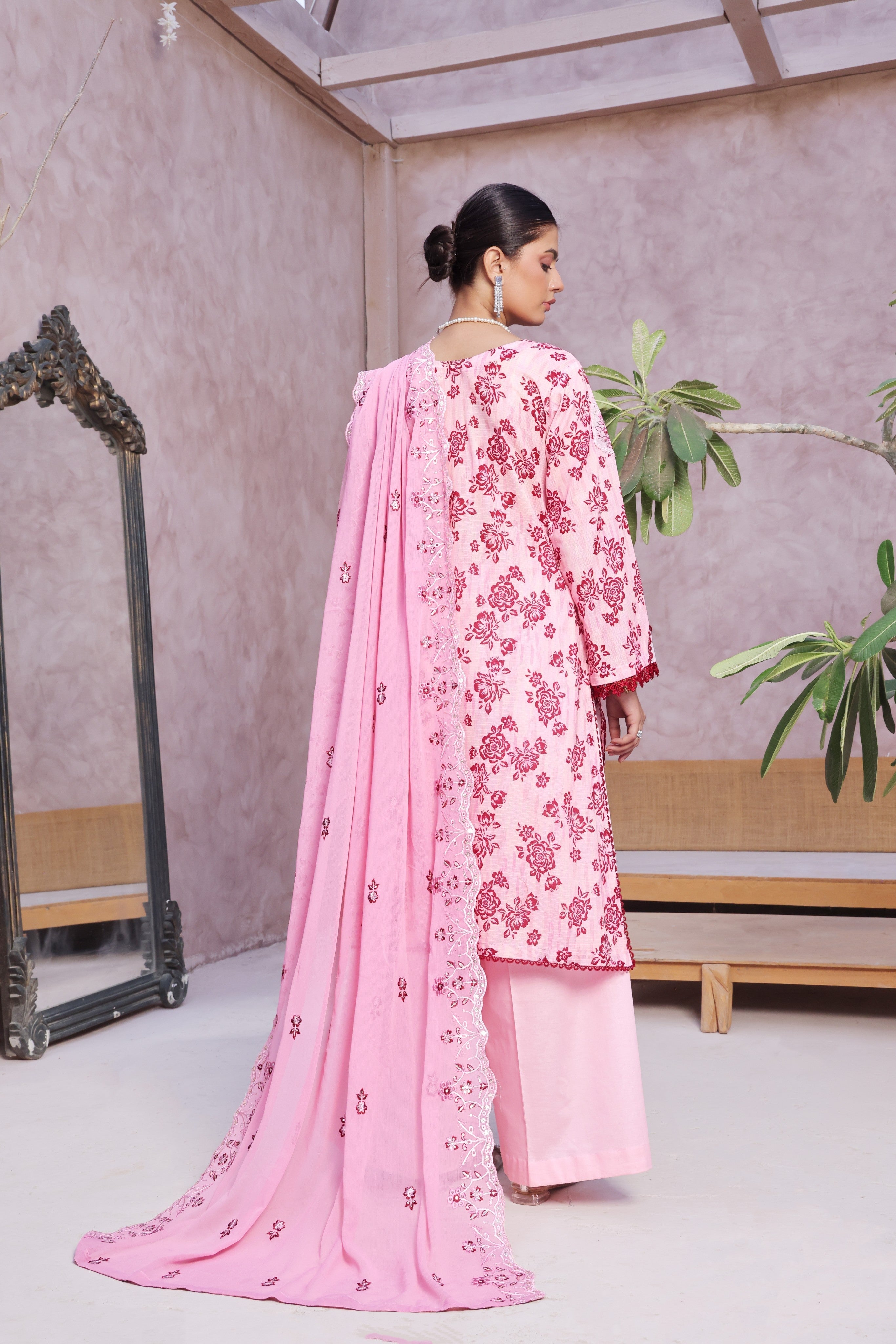 Dressline Cocktail UnStitched 3 Piece Premium Heavy Chikankari  Cutwork Emb Bana Dora Digital Printed Lawn Collection
