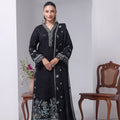 Malika By Dressline Semi Stitched 3 Piece Emb Chiffon Formals Collection'2025-malaika-semi-stitched-midnight-noir