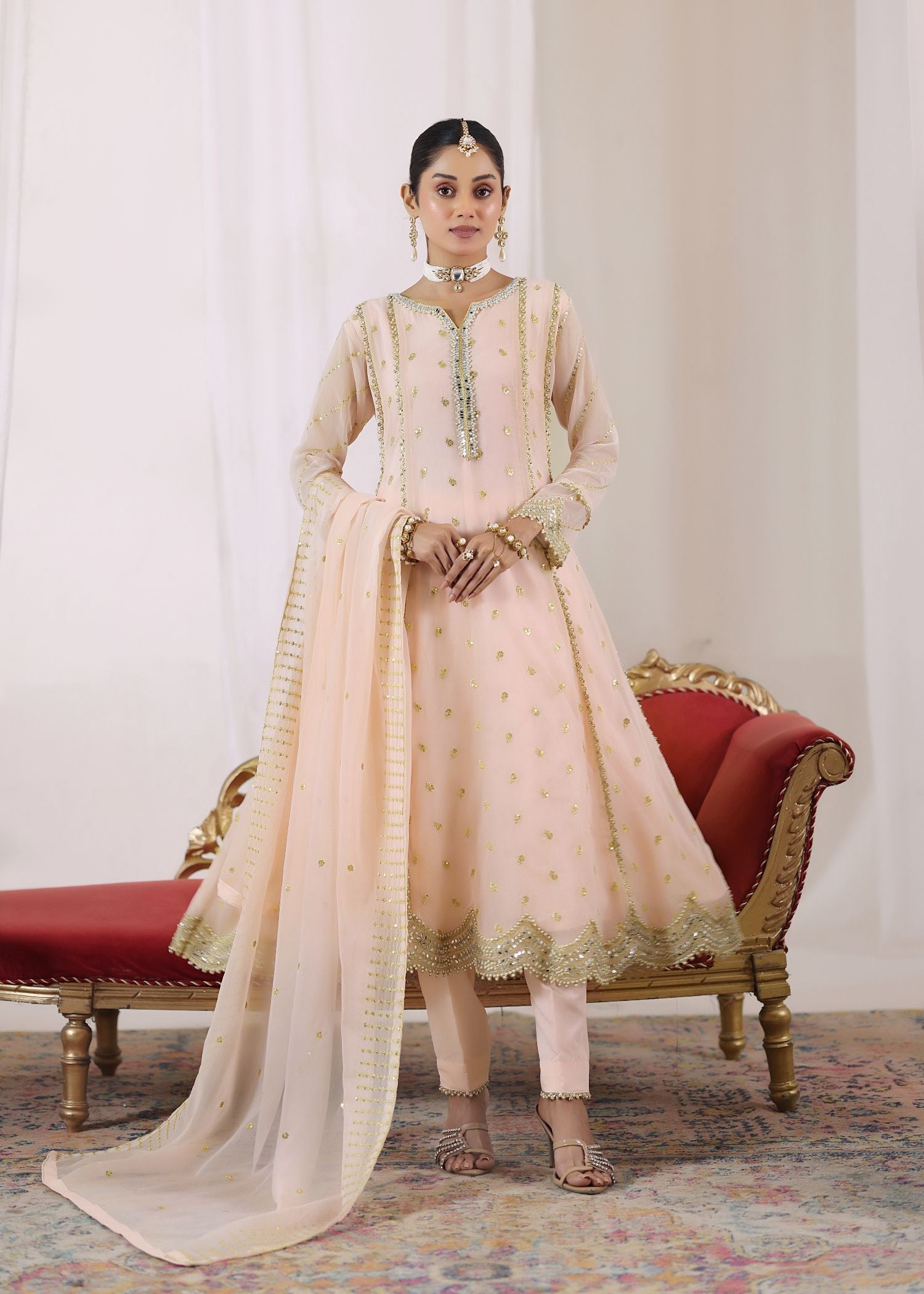 Gulaal By Al Harir Stitched 3 Piece Formals Suit-AH006-Gulaal-BPink