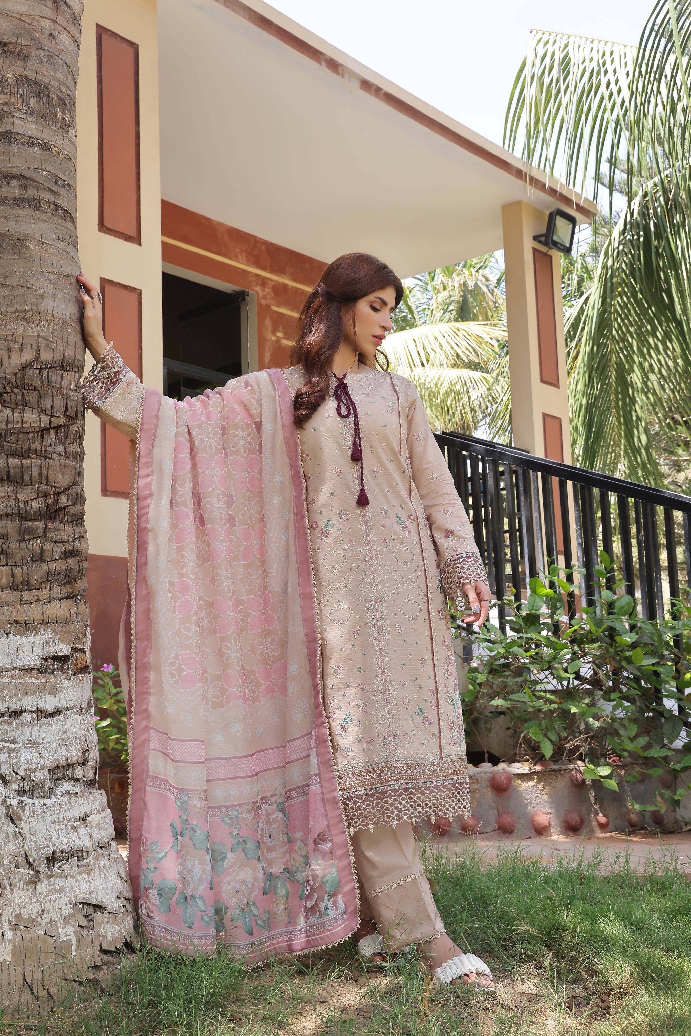 Dressline UnStitched 3 Piece Premium Heavy Emb Bana Dora Lawn Collection