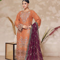 Fiza By Dressline Semi Stitched 3 Piece Chiffon Formals Collection'2025-fiza-semi-stitched-Amber-Glow
