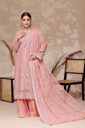 Fiza By Dressline Semi Stitched 3 Piece Chiffon Formals Collection'2025-fiza-semi-stitched-vintage-rose