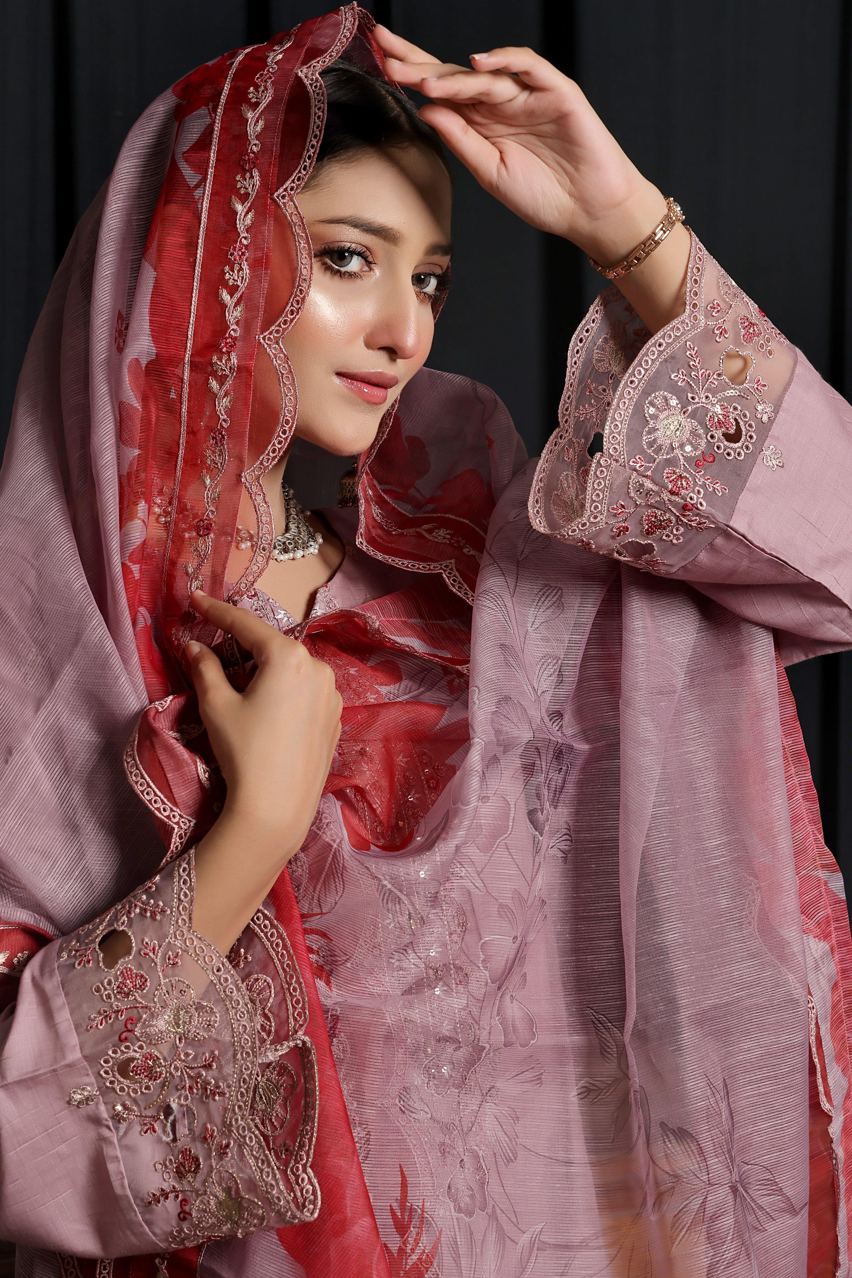 Dressline 3 Piece Emb Chikankari Lawn Suit 539