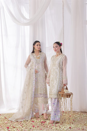 Dressline Ilaan Luxury Unstitched 3 Piece Emb Organza Dress