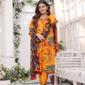 Feathers Unstitched 3 Piece Summer Collection-MAHAM-FT193