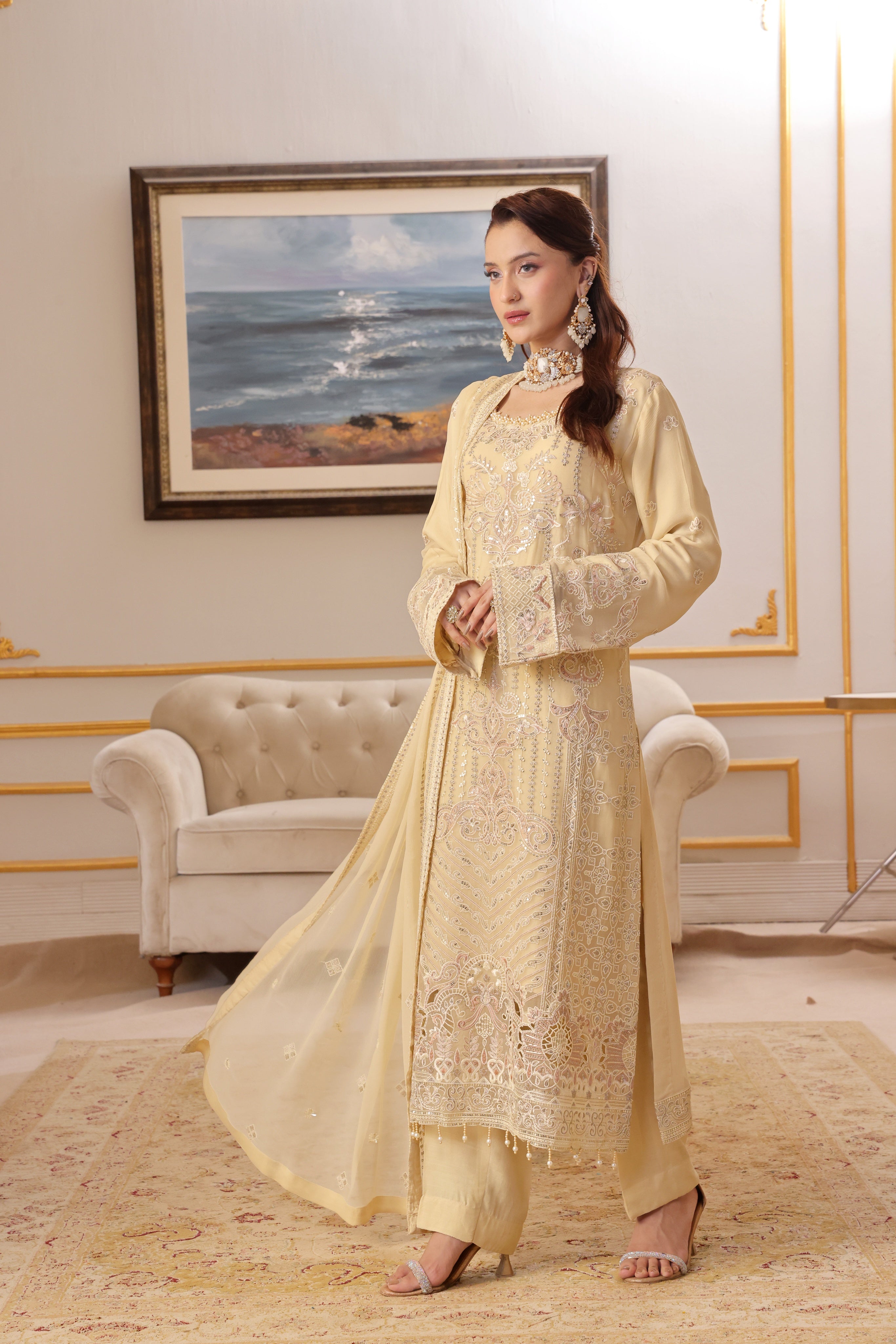 Sukaina By Dressline Semi Stitched 3 Piece Luxury Chiffon Formals Collection'2025-Dressline > 143