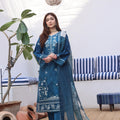 Dressline Bella Semi Stitched 3 Piece Premium Emb Chikankari & Laserkari Jacquard Lawn Collection