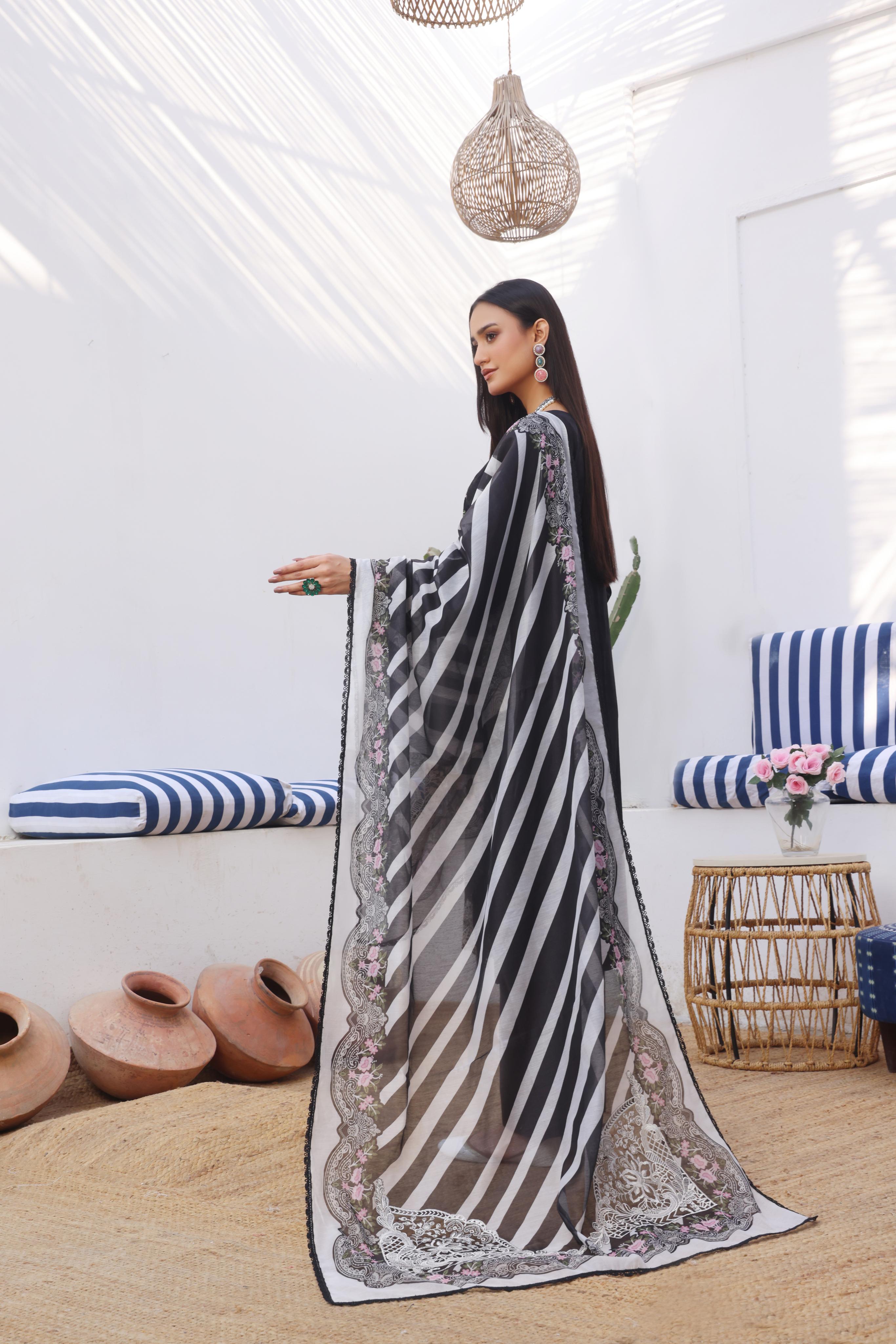 Dressline Bella Semi Stitched 3 Piece Premium Emb Chikankari & Laserkari Jacquard Lawn Collection