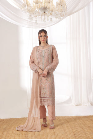 Dressline Fastif Stitched 3 Piece Emb Luxury Chiffon Collection