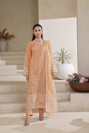 Dressline Jasmine An Elegant Statement Semi Stitched Khaadi Net & Organza Zari Check Collection