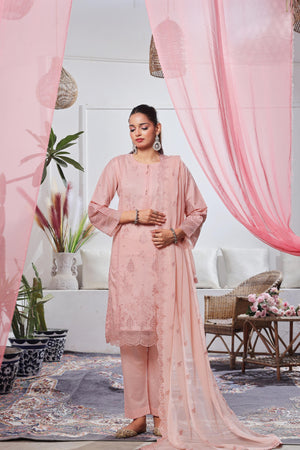 Dressline Launching New Stitched 3 Piece Emb  Self Lawn Jacquard Collection