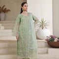 Dressline Jasmine An Elegant Statement Semi Stitched Khaadi Net & Organza Zari Check Collection