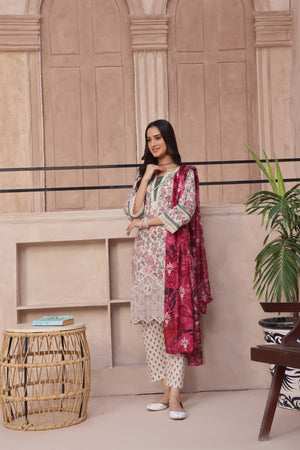 Dressline Zobia Unstitched 3 Piece Chikankari & Cutwork Emb Lawn Collection