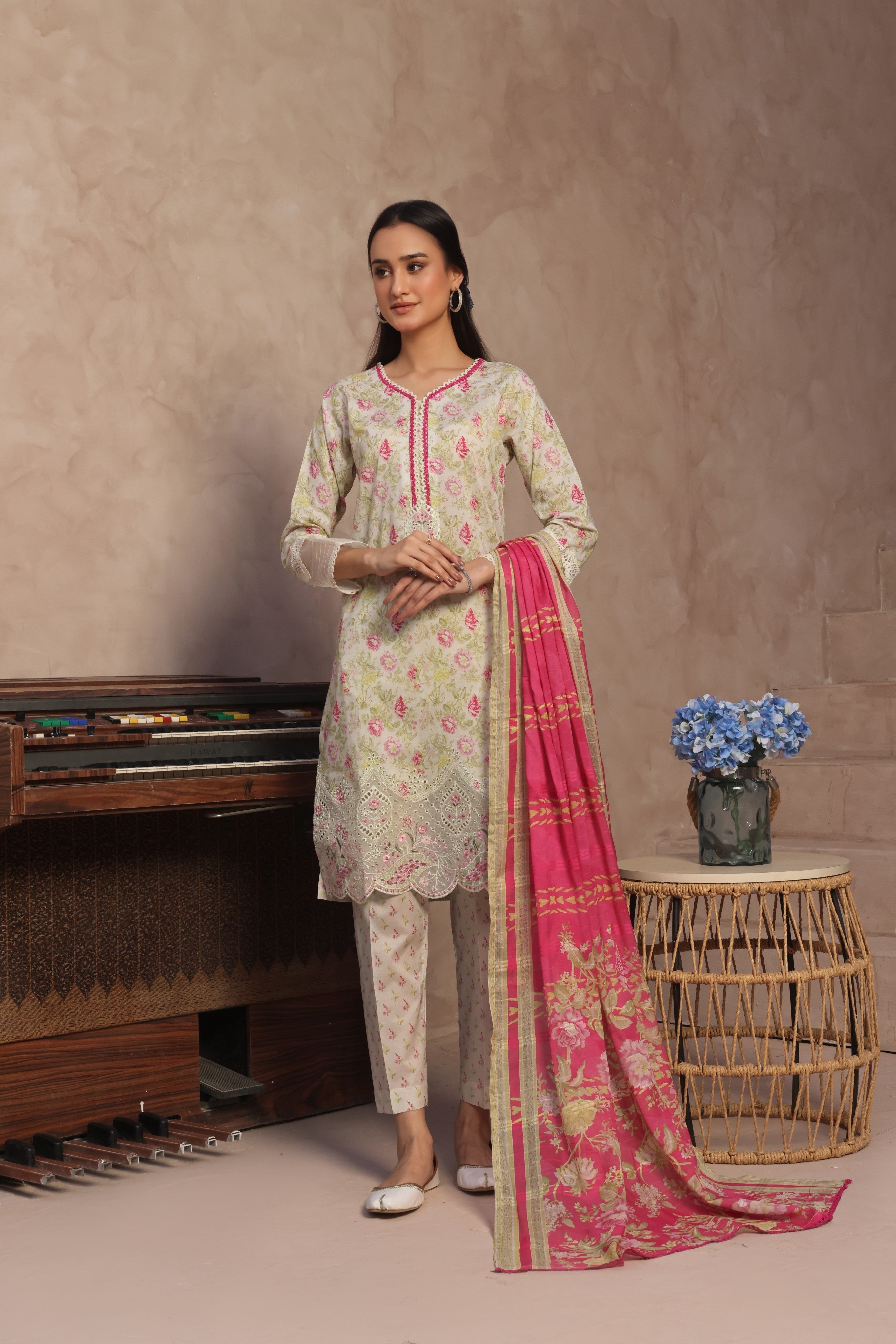 Dressline Zobia Unstitched 3 Piece Chikankari & Cutwork Emb Lawn Collection