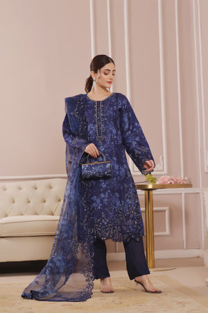 Sharjeena By Dressline Semi Stitched 3 Piece Organza Formals Collection'2025-sharjeena-D-semi-Stitched-purple