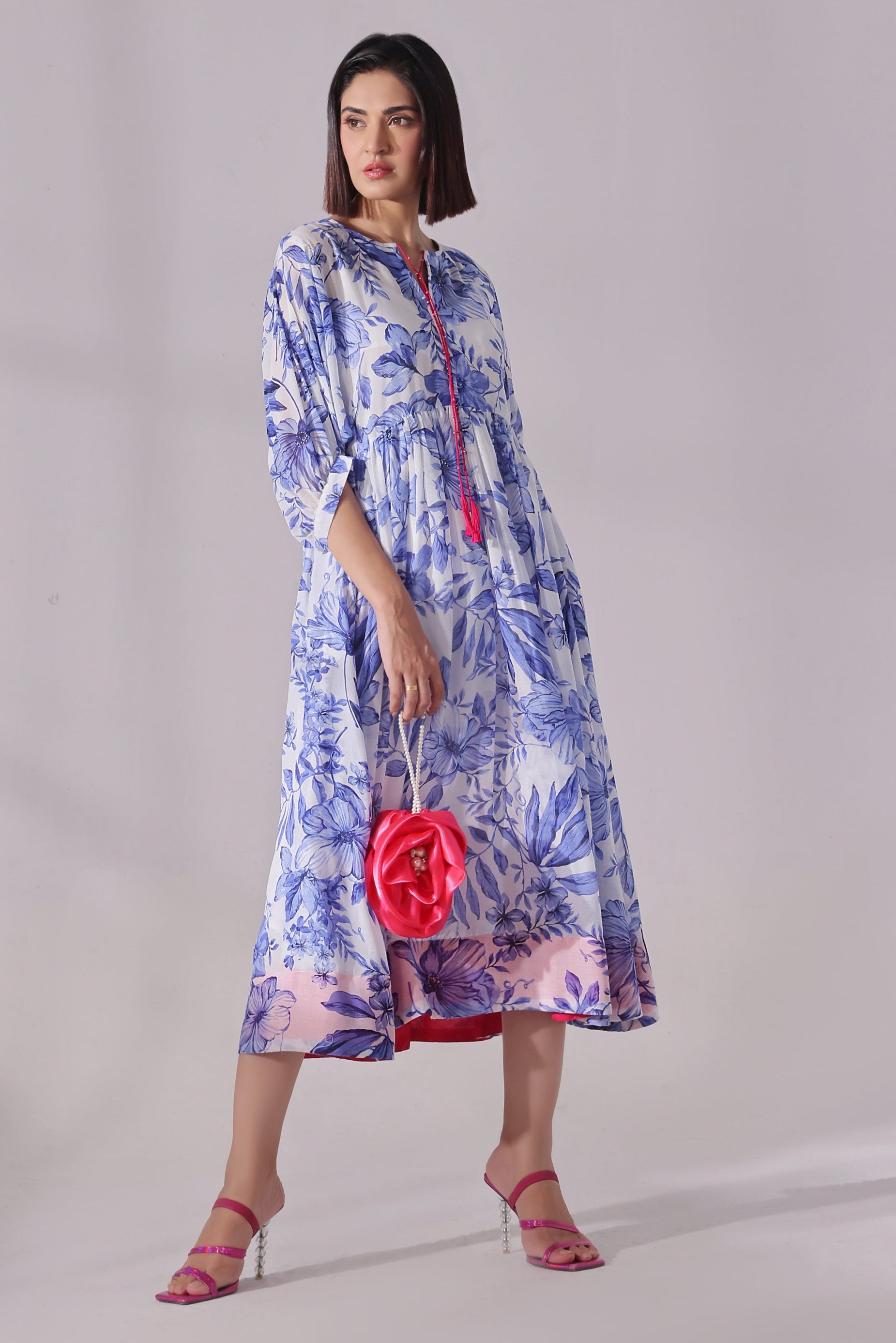 Ora Fashion Stitched Dress Suit-MOROCCAN Midi Dress