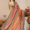 Tng By Md Odhni Collection-Phool Stripe Silk Odhni (Light Multi)