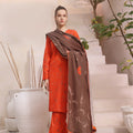 Feathers Unstitched 3 Piece Winter Collection-FIRE OPAL-FT293