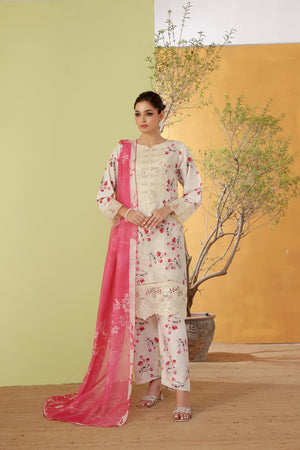 Dressline Noray Stitched 3 Piece Luxury Emb Pp Staple Collection