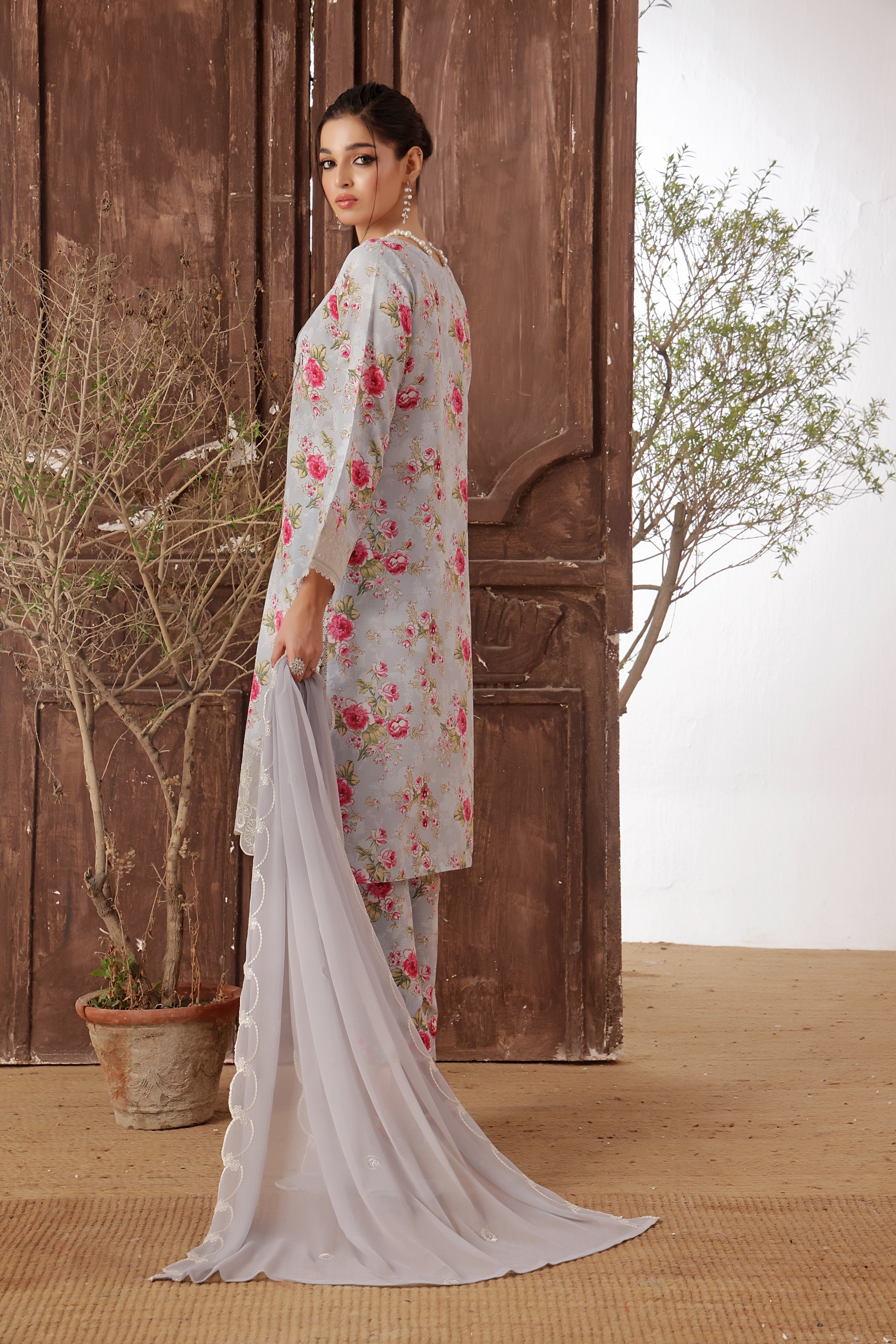 Dressline Azlin Stitched 3 Piece Luxury Emb Pp Staple Collection