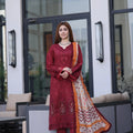 Dressline New Semi Stitched 3 Pcs Premium Dyed Lawn Fancy Full Chikankari With Sequence Emb Collection