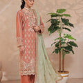 Azrina By Dressline Semi Stitched 3 Piece Chiffon Collection'2025-azrina-LTorange