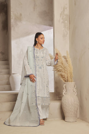 Dressline Launching New Semi Stitched  3 Pcs Premium Emb ChikankariDoriya Lawn Collection