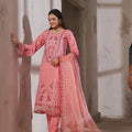 Dressline Launching New Semi Stitched  3 Pcs Premium Emb ChikankariDoriya Lawn Collection